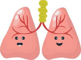 carino umano interno organi. anatomia organi cartone animato carattere. isolato su bianca sfondo. vettore