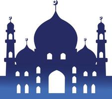 silhouette di islamico moschea su bianca sfondo. colore pendenza. illustrazione nel piatto stile vettore