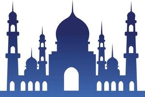 silhouette di islamico moschea su bianca sfondo. colore pendenza. illustrazione nel piatto stile vettore
