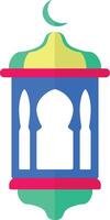 Ramadhan kareem lanterna icona. con piatto cartone animato design vettore
