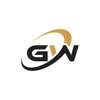 iniziale lettera gw o wg logo modello design. vettore