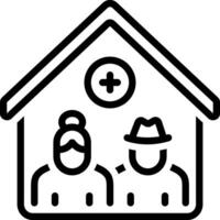 nero linea icona per assistenza infermieristica casa vettore