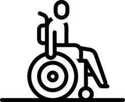 nero linea icona per invalidità vettore