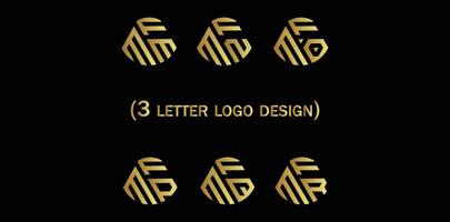 creativo 3 lettera logo design fmm,fmn,fmo,fmp,fmq,fmr, vettore