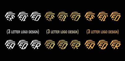 creativo 3 lettera logo progettazione,ffm,ffn,ffo,ffp,ffq,ffr, vettore