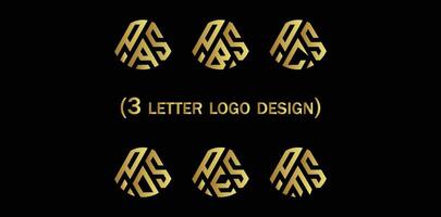 creativo 3 lettera logo design PSA, PSB, PS, , per favore, PSF, vettore