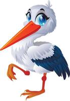 cicogna uccello cartone animato personaggi vettore