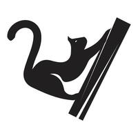 minimalista moderno gatto logo. difficile gatto icona. semplice gatto icona. vettore