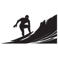 fare surf silhouette piatto illustrazione. vettore