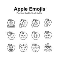 carino facciale espressioni, impostato di emoticon icone, di moda design stile vettore