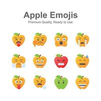 impostato di emoji icone, carino espressioni design vettore