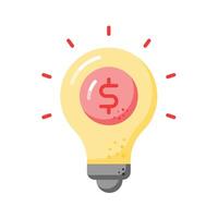 dollaro dentro lampadina raffigurante innovativo idea, finanziario idea icona design vettore