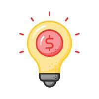 dollaro dentro lampadina raffigurante innovativo idea, finanziario idea icona design vettore