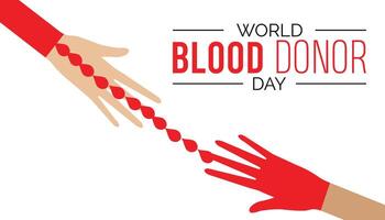 mondo sangue donatore giorno osservato ogni anno nel giugno. modello per sfondo, striscione, carta, manifesto con testo iscrizione. vettore