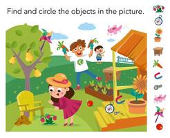 puzzle gioco per bambini. cartone animato illustrazione. scena per design. illustrazione. vettore