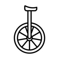 icona della linea del monociclo vettore