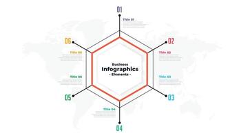 sei passaggi magro linea attività commerciale Infografica presentazione modello vettore