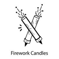di moda fuoco d'artificio candele vettore