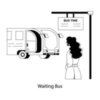 di moda in attesa autobus vettore