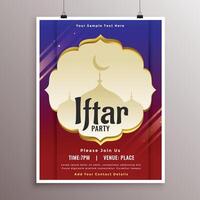 Arabo stile iftar festa invito carta design vettore