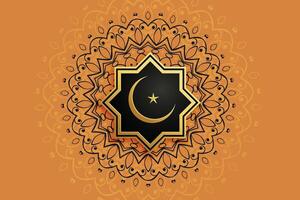 islamico decorativo eid Luna e stella sfondo vettore