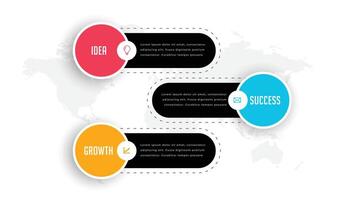 moderno tre passaggi attività commerciale professionale infografica modello vettore