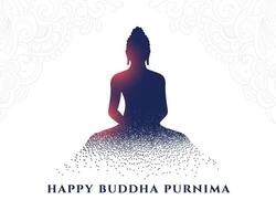 elegante Budda o guru purnima evento sfondo nel particella stile vettore