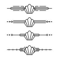 arte deco linea confine. moderno Arabo oro cornici, decorativo Linee frontiere e geometrico d'oro etichetta telaio design elementi vettore