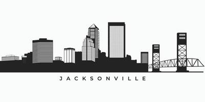 Jacksonville città orizzonte silhouette illustrazione vettore