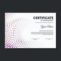 colorato certificato di realizzazione modello con punto astratto vettore