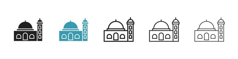 set di icone di moschea vettore