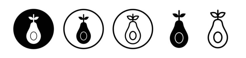set di icone di avocado vettore