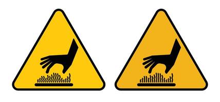 attenzione caldo superficie cartello impostato vettore