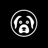 cane - nero e bianca isolato icona - illustrazione vettore