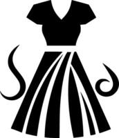 vestito - nero e bianca isolato icona - illustrazione vettore