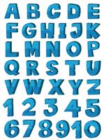 Progettazione di font alfabeto inglese in colore blu vettore