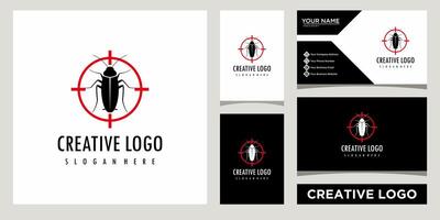 peste controllo icona logo design modello con attività commerciale carta design vettore