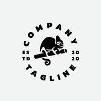 camaleonte silhouette minimalista logo design vettore