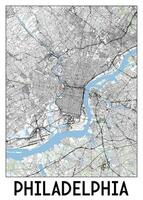 Filadelfia, Pennsylvania, Stati Uniti d'America carta geografica manifesto arte vettore