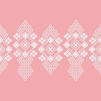etnico geometrico tessuto modello attraversare punto.ricamo etnico orientale pixel modello rosa rosa oro pastello sfondo. astratto, illustrazione. trama, abbigliamento, sciarpa, decorazione, seta sfondo. vettore
