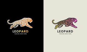 leopardo icona simbolo Puma, giaguaro testa, gatto tigre animale logo modello Immagine illustrazione vettore