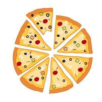Pizza illustrazione Perfetto per sfondi, cibo e bevanda disegni vettore