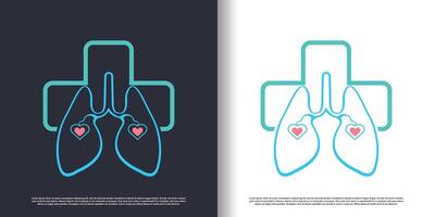 polmoni logo design con creativo concetto premio vettore