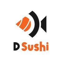 Sushi pesce piatto moderno logo vettore