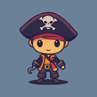 pirata chibi portafortuna illustrazione vettore