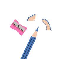 matita e un' temperamatite, matita trucioli isolato su bianca sfondo. vettore