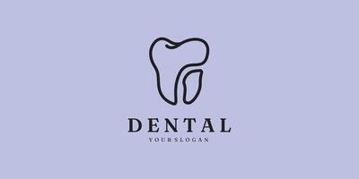 logo dentale linea arte minimalista semplice logo illustrazione design vettore