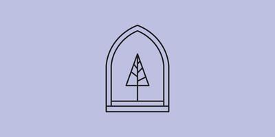 logo foglia linea arte minimalista icona design vettore
