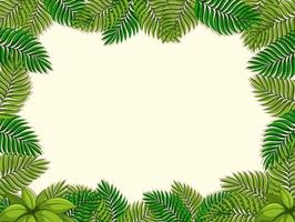 sfondo vuoto con elementi di foglie tropicali vettore