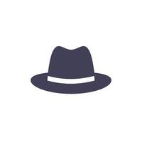 fedora cappello icona su bianca vettore